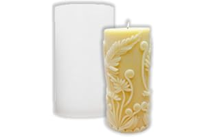 Tone Fun 3D Floral Column Shape Candle Silicone Molds for Making Candle, Resin, Aromatherapy Candles, Handmade Wax Soap, Home Decor, Craft