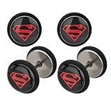 DC Comics Superman Logo Stainless Steel Fake Plug Earrings