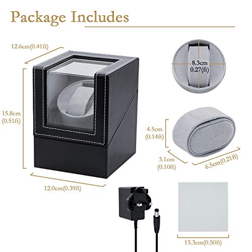 Mcbazel Automatic Watch Winder Box PU Quad Single Automatic Watch Display Storage Wristwatch