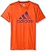 Adidas Boys' Big Short Sleeve Logo Tee Shirt, Solar Red, S (8/10)