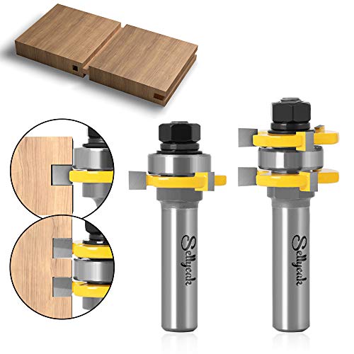 Tongue and Groove Router Bit Set 1/2 Shank, SellyOak Tongue Groove