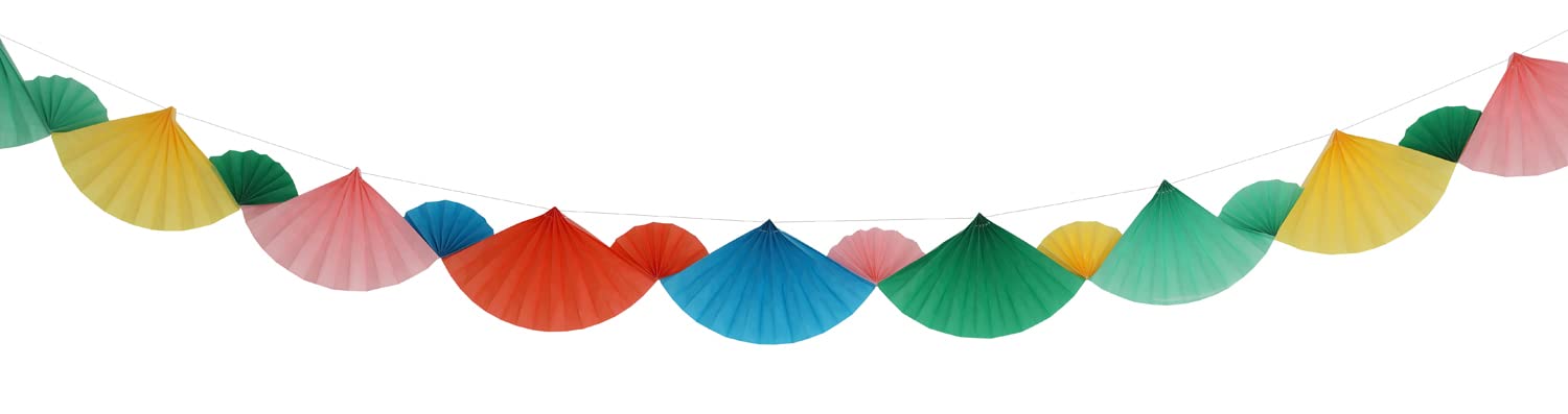 Folat 18988 Fan Garland Retro 4 Metres, Multicoloured