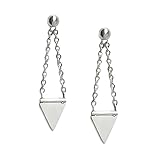Stainless Steel Geometric Stud Chain Dangle