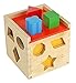Colorful Shape Cube Sorting Puzzle - Solid Wood Toy with 12 Shapes - Educational Baby Toy for Toddler Boys and Girls Age 18-24 Months, 2 Years and Up - Classic Early Development Shape Recognition Toy