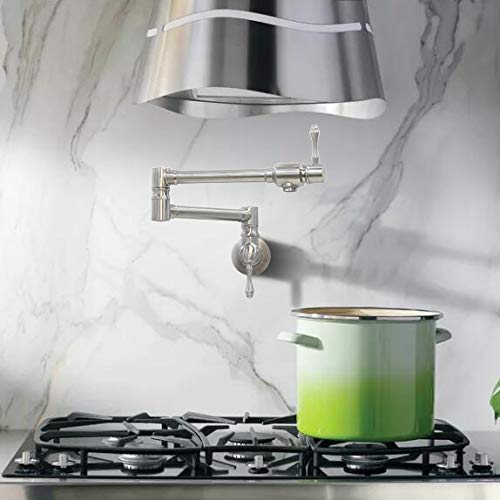 MSTJRY Pot Filler Faucet Wall Mount Stainless Steel Commercial Kitchen Faucet Double Joint Spout