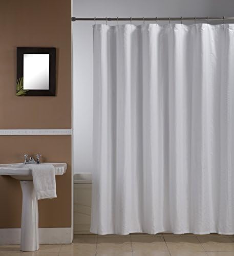 Rama Rose Microfiber Mildew-Free Water-Repellent,Waterproof Fabric Shower Curtain, 72-Inch by 72-Inch, (Herringbone)