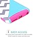 iPhone 6S Plus Case,iPhone 6 Plus Case,BAISRKE [2in1] Heavy Duty Hybrid Hard Case for Apple Iphone 6/6S Plus(5.5 inch) Powder Blue Mint Teal and Coral Pink Split Chevron Design Cover (Rose)