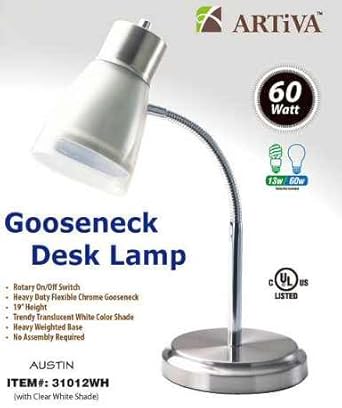 artiva 31012 wh Wht blanco lámpara de cuello de cisne – Estuche de 6