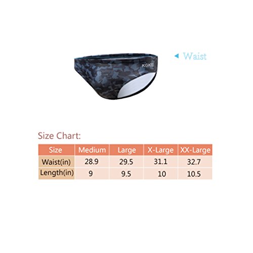 KGKE Mens Sexy Swim Briefs Camo Pattern Bikini Swimsuit For Men (Grey Camo, M)
