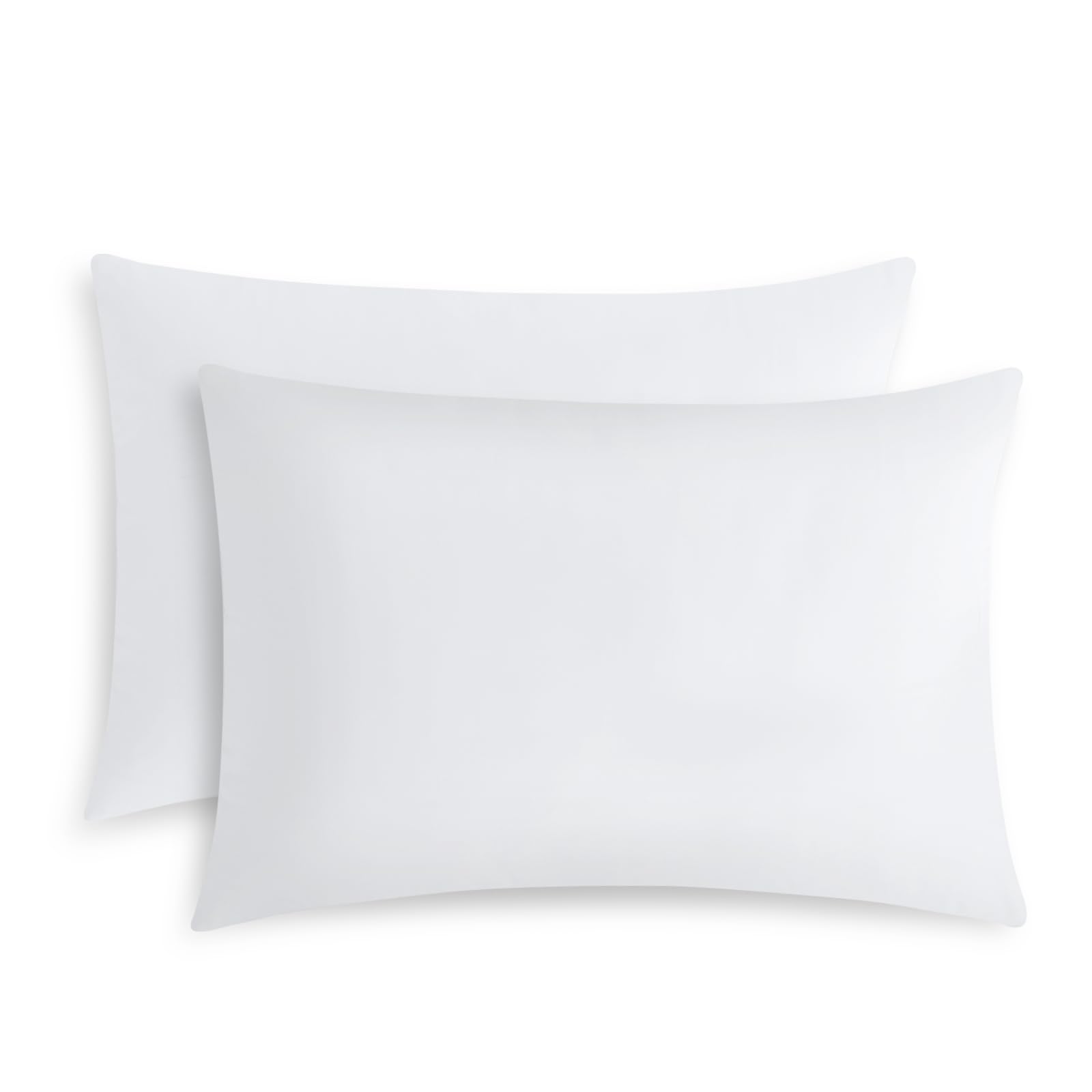 RUIKASI White Pillow Cases 2 Pack - Plain Pillowcases with Envelope Closure Breathable Premium Brushed Microfiber Set of 2 Pillow Covers Standard 50x75 cm