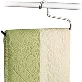 Blanket Hangers Set of 6 Heavy Duty Stainless Steel Hanger with Black Vinyl Nonslip Coating - Great for Closet Storage of Quilts, Comforters, Bedding, Table Cloths, Towels, Rugs and Sleeping Bags