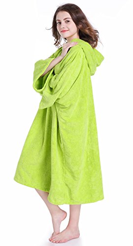 Winthome Changing Towel Poncho Robe with Hood | One Size Fits All（Green - Thumbnail 3