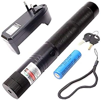 Wuze Rechargeable 5mW 532nm Adjustable Beam Green Laser 303 with Starry Pointer and Safety Key