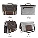 Messenger Bag for Men Waterproof 15.6 Inch Computer Laptop Messenger Bag Large Waxed Canvas Vintage Genuine Leather Briefcase Table Attache Case Bookbags Satchel Shoulder Bag Grey