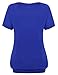 Nomorer Women's Little V Neck Short Sleeve Pleated Front Loose Fit Tops