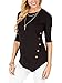 Ofenbuy Womens Shirts Crew Neck 3/4 Sleeve Cotton Button Side Casual Tops Blouses