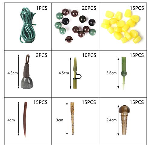 xie 152 Angelzubehör Set mit Angelkoffer inkl. Angelwirbel Snaps Jighaken – Bild 5