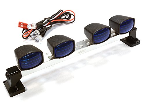 Integy Hobby RC Model C26286SILVER Billet Machined T7 Realistic Roof Top Blue Color Spot Light (4) w/ LED
