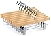 TOPIA HANGER Pants Hangers, Luxury Natural Wooden Skirts Hangers with 2 Big Premium Metal Clips and 360° Swivel Anti-Rust Flat Hook, 20 Pack Boutique Hanger for Skirts, Trousers, Jeans, Slacks, CT03N