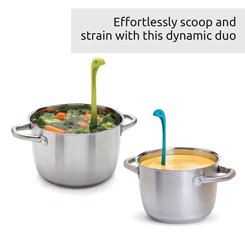 OTOTO Turquoise Nessie Ladle & Green Mama Nessie Colander Value Pack