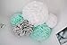 PartyGarden Mint Baby Shower Decorations/Mint Grey White Elephant Baby Shower Supplies TIssue Paper Pom Pom Circle Garland Tassel Garland Mint Bridal Shower Decorations/Mint Grey Birthday Party Decor