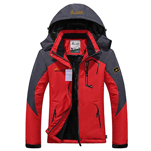 Alomoc Women's Winter Hiking Jacket Waterproof Softshell Snowboard Coats with Hood