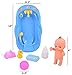 Baby Doll Bath Time Set, Boys Pretend Play Bath Tub Toys Games for Kids Toddlers Christmas Birthday Gift - Featuring 6