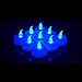 LANKER 24 Pack LED Tea Lights Candles, Flickering Blue Flameless Tealights, Long Lasting Battery Operated Fake Candles, Decoration for Halloween and Christmas (Blue - 24pcs)