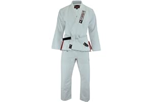 Fadi Sports Excellence Kimono Series Premium BJJ Gi for Men | Jiu Jitsu Gi BJJ Uniform Poly/Cotton Blend | White/Black