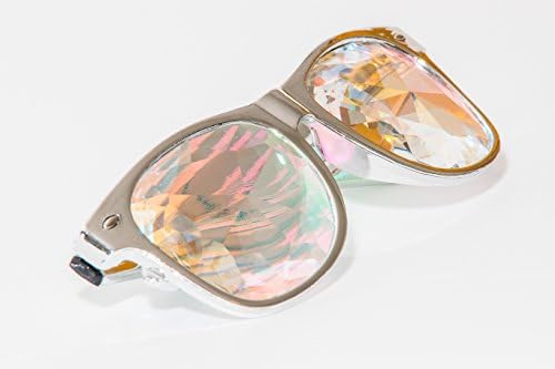 Festival Junkie RaveBans (Chrome) PLUR-Vision Rainbow Diamond Kaleidoscope Glasses