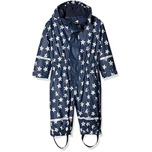 Playshoes baby-jongen regenoverall, regenpak sterren met fleece voering