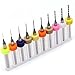 Ginode 10Pcs PCB Print Circuit Board Tip Spiral Flute Carbide Micro Drill Bits 0.3mm-1.2mm PCB Jewelry Making CNC Engraving