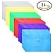 Plastic Envelopes Poly Envelopes - 24 Pack Poly Folders With Snap Button Closure Plastic Folders Premium Quality Document Folder A4 Size 6 Assorted Colors