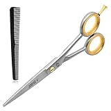Forbici parrucchiere professionali per barbiere taglio capelli con pettine e PU 