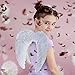 Sunboom White Angel Wings for Kids Girls - Small White Feather Wings - Halloween Angel Costume for Adult Women