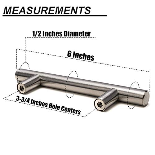 Probrico Stainless Steel T Bar Handles 96mm 3 75in Holes
