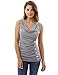 PattyBoutik Women Cowl Neck Button Sleeveless Top (Light Gray Medium)