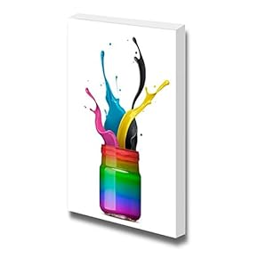 Glass Jar with Color Ink Splashing Out Wall Decor