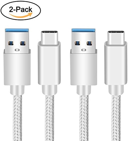 USB 3.0 Cable USB Type C Cable Male to Male USB Cord Braided Superspeed Charging Sync USB 3.1 Power Cable 1M Silver For Smartphone PC Tablets