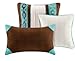 Home Style Southwest Turquoise Green Native American King Comforter, 2 Shams, 3 Decorative Pillows, 1 Bedskirt Sleep Mask Southwestern Lodge Cabin (King)