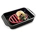 Nonstick Flat Oval Round Roasting Rack Pan for Healthy Turkey with FDA Approved, Red