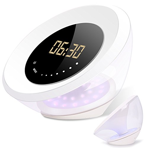 Alarm Clock, Sunrise Alarm Clock with Night Light, Touch Control and USB Charger for Wake Up Light, Digital Alarm Clock.