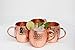 Kitchen Science Moscow Mule Copper Mugs Set of 4 (16oz) | Food Grade 100% Pure Copper Cups | Handcrafted w/Lacquered Hammered Finish, Smooth Rounded Lip, Ergonomic Handle (No Rivet) w/Solid Grip