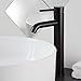 Aquaterior Bathroom Vessel Sink Faucet 12 inch Single Handle One Hole Stainless Steel Faucet with Water Supply Hose Matte Black (CUPC NSF CEC)
