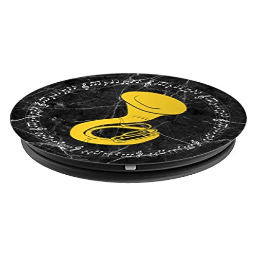 Sousaphone Player Gift - Marble 5 Black - PopSockets Grip and Stand for Phones and Tablets
