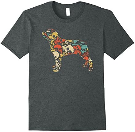 Mens ROTTWEILER Halloween T-shirt Skeleton Skull Vintage Retro XL Dark Heather