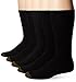 GOLDTOE Men's Downtown Crew Socks, 5-Pairs, Black, Large