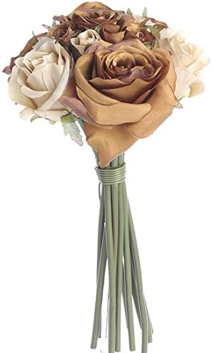 Amazon Com Factory Direct Craft Lovely Artificial Chocolate And Tan Rose Floral Bouquet For Displaying Events And Arranging Home Kitchen