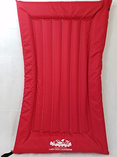 Lazy Dog Loungers Rafts for Dogs and Pets - Semi-Submersible to Keep Your Dog Cool - Lake, Pool, River and Boat (Red - Large)