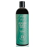#1 Best Liquid African Black Soap Shampoo & Body Wash 16oz Raw Organic Anti-Acne Cleanser & for Dandruff, Dry Skin, Burns and Rashes With Moisturizing Shea Butter - Incredible By Nature